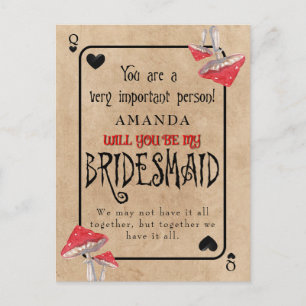 Playing Card Crazy Mushrooms Bridesmaid