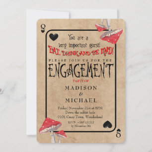 Playing Card Crazy Mushrooms Engagement Party