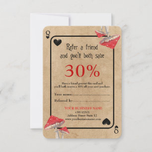 Playing Card Crazy Mushrooms Referral Card