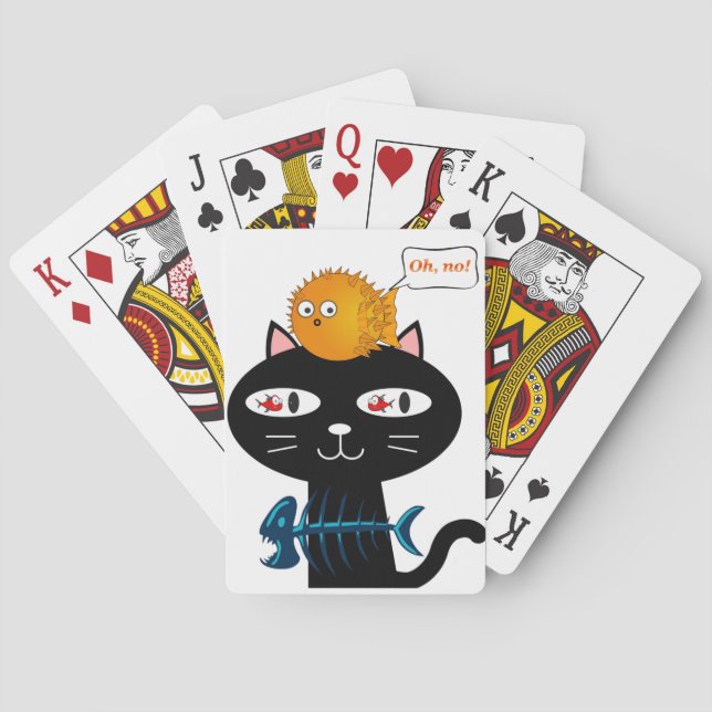 Playing Card Deck Black Cat Fishbones (Back)