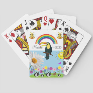 Playing Card Deck Bumblebee Parrot Rabbit Sun