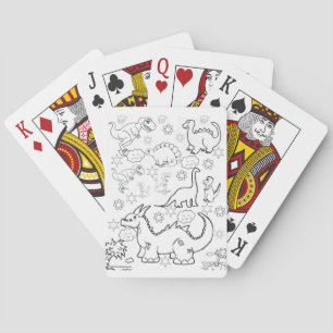 Playing Card Deck Colouring Dinosaur