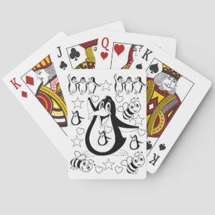 Playing Card Deck Colouring Penguin