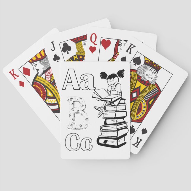 Playing Card Deck Colouring Reading School (Back)