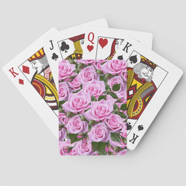 Playing Card Deck Floral Pink Roses (Back)
