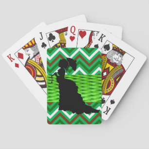 Playing Card Deck Green Victorian Woman