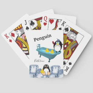 Playing Card Deck Penguin Bath Time Yellow Ducks