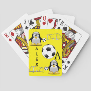 Playing Card Deck Penguin Soccer Ball Yellow