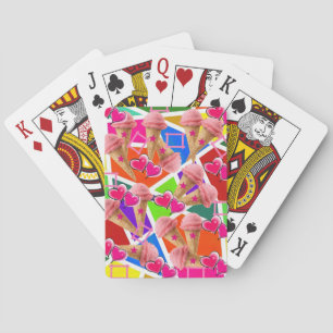 Playing Card Deck Strawberry Ice Cream Abstract