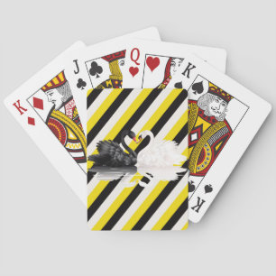 Playing Card Deck Yellow and Black Stripe Swans