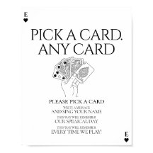 Playing Card guest Sign, Pick a card any card