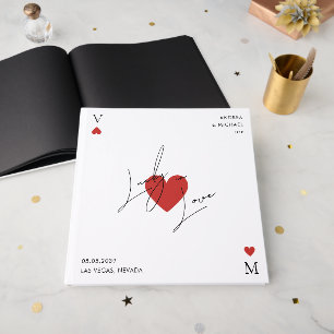 Playing Card Heart Casino Nevada Vegas Wedding Guest Book