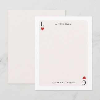 Playing Card Inspired Stationery Note Card