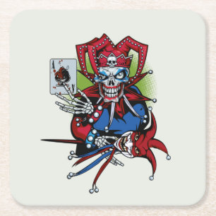 Playing card, Joker   Square Paper Coaster