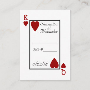 Playing Card King/Queen Table Place Cards