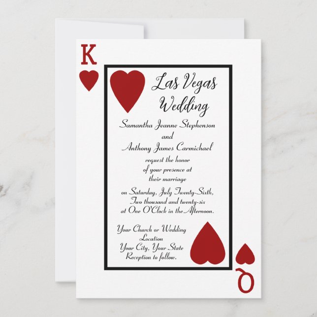Playing Card King/Queen Wedding Invitations (Front)