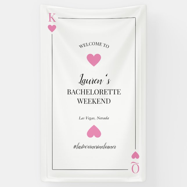 Playing Card Las Vegas Bachelorette Welcome Banner (Vertical)