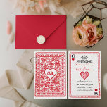 Playing Card Las Vegas Casino Wedding Monogram<br><div class="desc">Introducing the perfect wedding invitation for those who are looking for something unique and playful! Our playing card inspired invitation is perfect for a Las Vegas wedding or a casino theme wedding. This invitation designed to resemble a classic playing card. The front of the card features all the important details...</div>