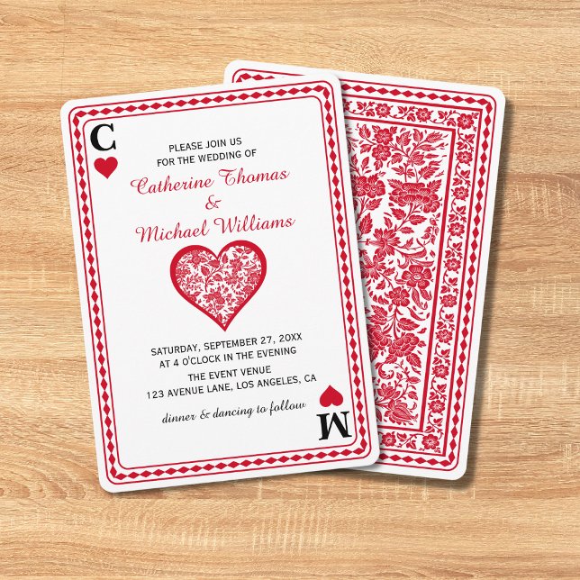 Playing Card Las Vegas Casino Wedding Monogrammed (Creator Uploaded)