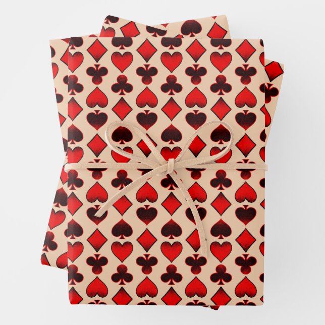 Playing card pattern wrapping paper sheet (In situ)