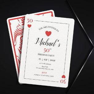 Playing Card Poker Night Casino 50th Birthday