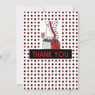 Playing Card QUEEN Las Vegas Style Thank You Card
