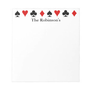 Playing Card Score Pad ~ Personalised