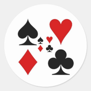 PLAYING CARD SUITES GIFTS CLASSIC ROUND STICKER