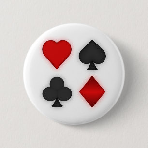 Playing Card Suits: 6 Cm Round Badge