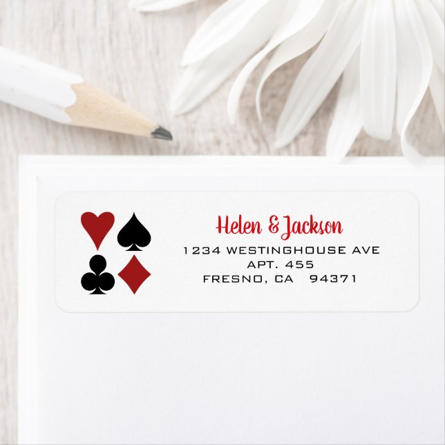 Playing Card Suits Black White Las Vegas Wedding (Insitu)