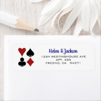 Playing Card Suits Blue White Las Vegas Wedding