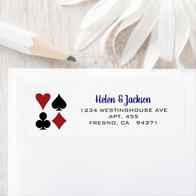 Playing Card Suits Blue White Las Vegas Wedding (Insitu)