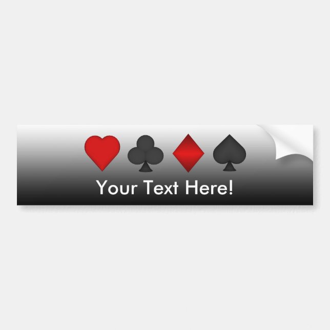 Playing Card Suits: Bumper Sticker (Front)