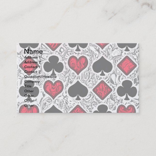 PLAYING CARD SUITS Business Cards (Front)