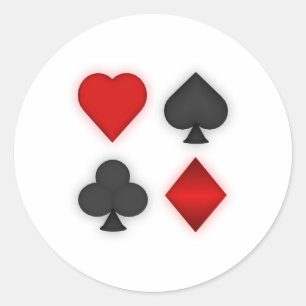 Playing Card Suits: Classic Round Sticker