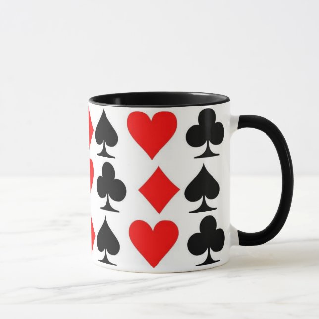 Playing Card Suits (Clubs Hearts Spades Diamonds) Mug (Right)