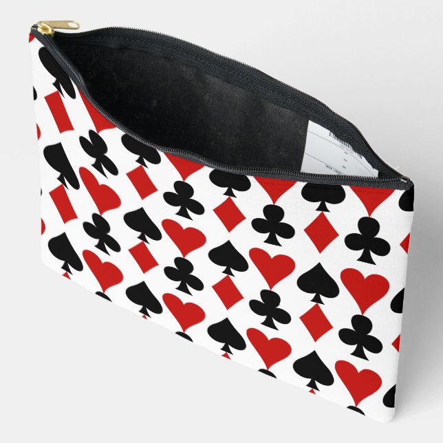 Playing Card Suits Design Accessory Bag (Open)