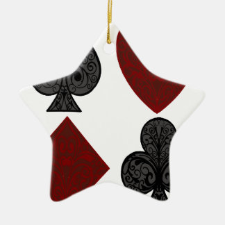 Playing Card Suits Design Ceramic Tree Decoration