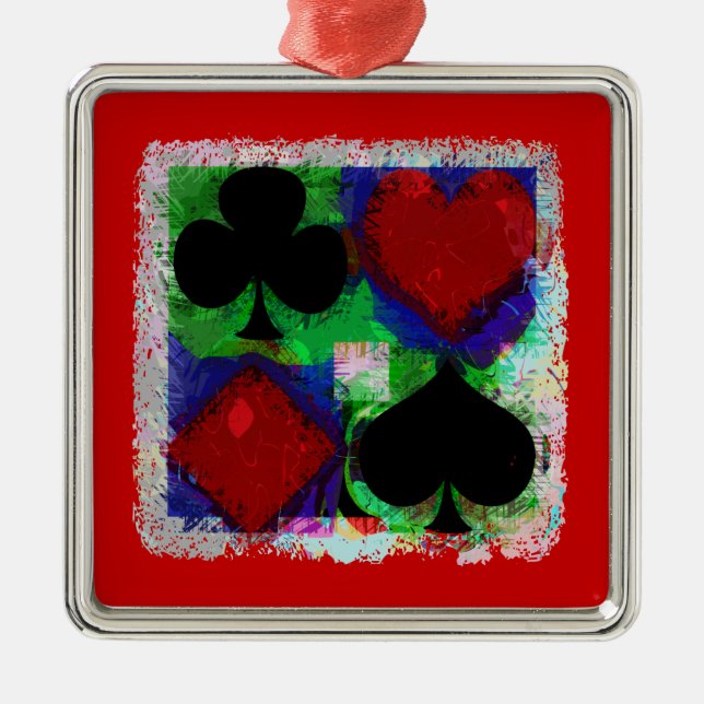 PLAYING CARD SUITS DESIGN Ornament (Front)