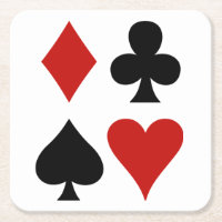 Playing Card Suits Design Paper Coaster