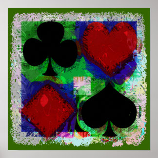PLAYING CARD SUITS DESIGN Poster