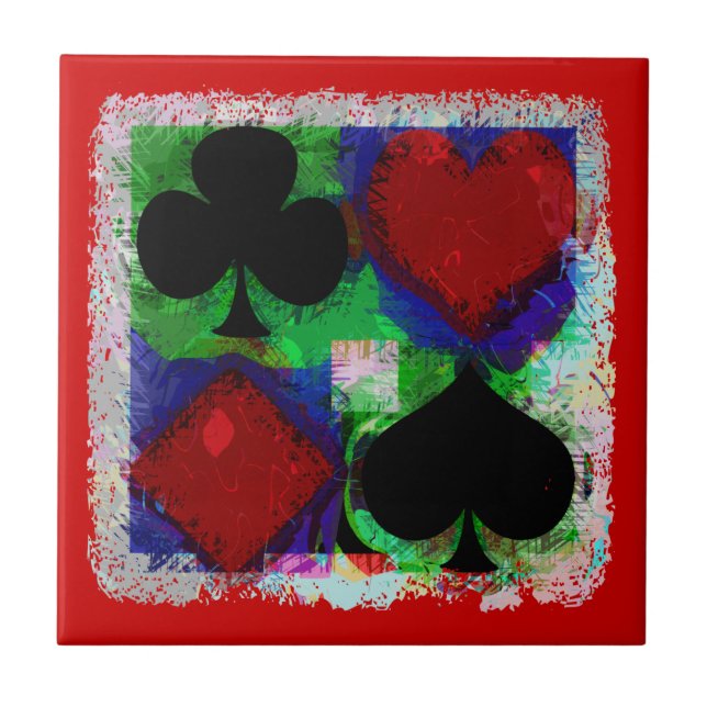 PLAYING CARD SUITS DESIGN Tile (Front)