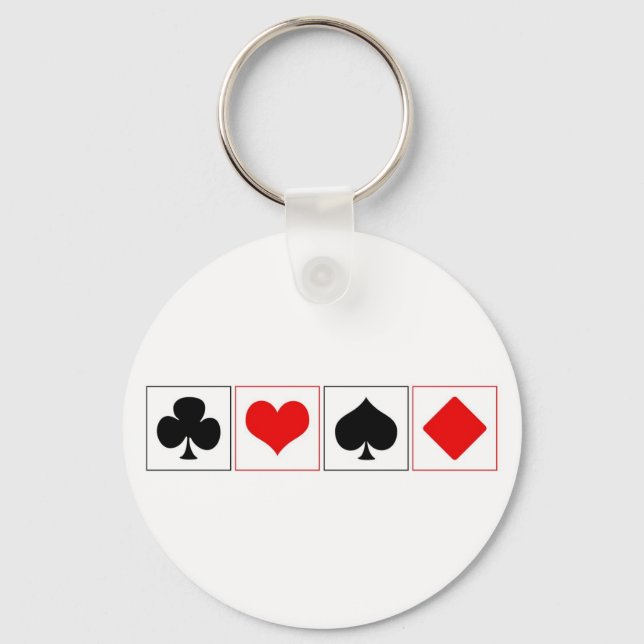 Playing card suits key ring (Front)