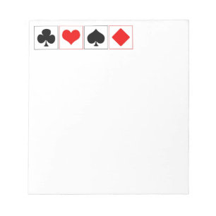 Playing card suits notepad