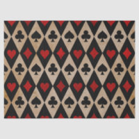Playing Card Suits on Black and Tan Decoupage