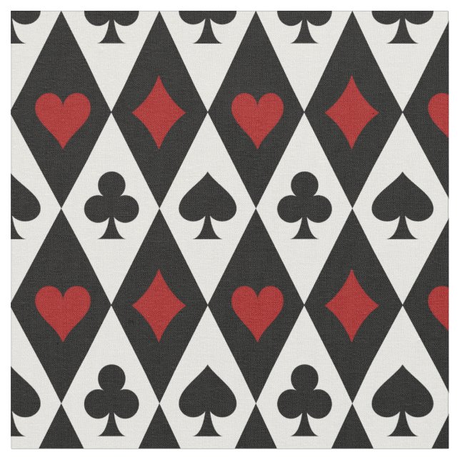 Playing Card Suits on Black and White Fabric (Close Up)