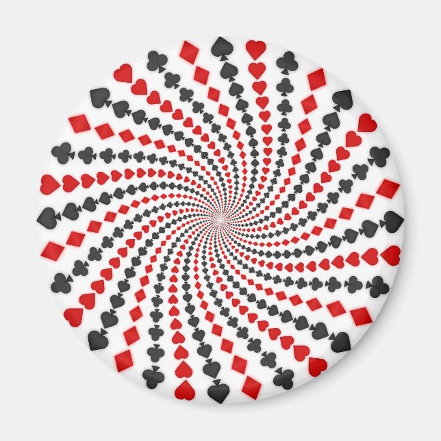 Playing Card Suits Spiral: Magnet (Front)