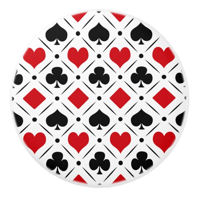Playing card suits symbols ceramic knob (Front)
