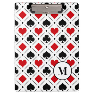 Playing card suits symbols clipboard