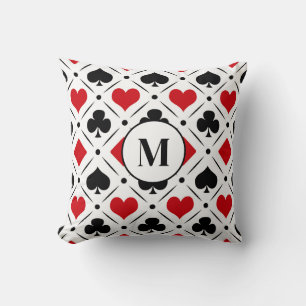 Playing card suits symbols cushion